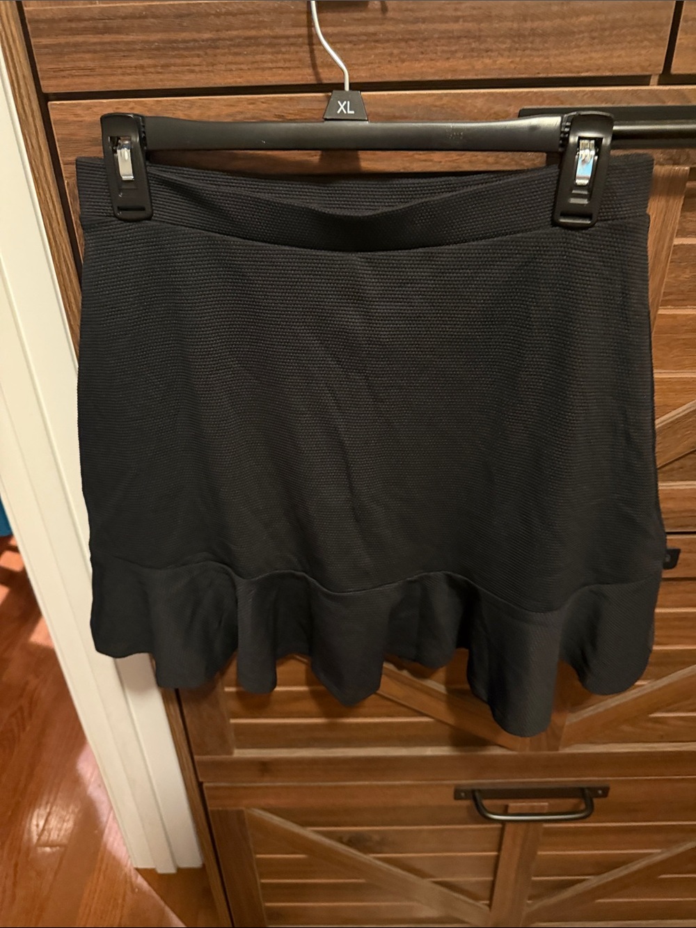 J. Crew Black Mini Skirt with Ruffle Hem
